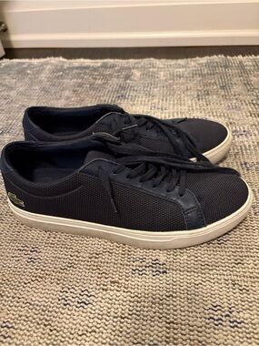 Lacoste Navy Low-Top Men's Sneakers with White Sole